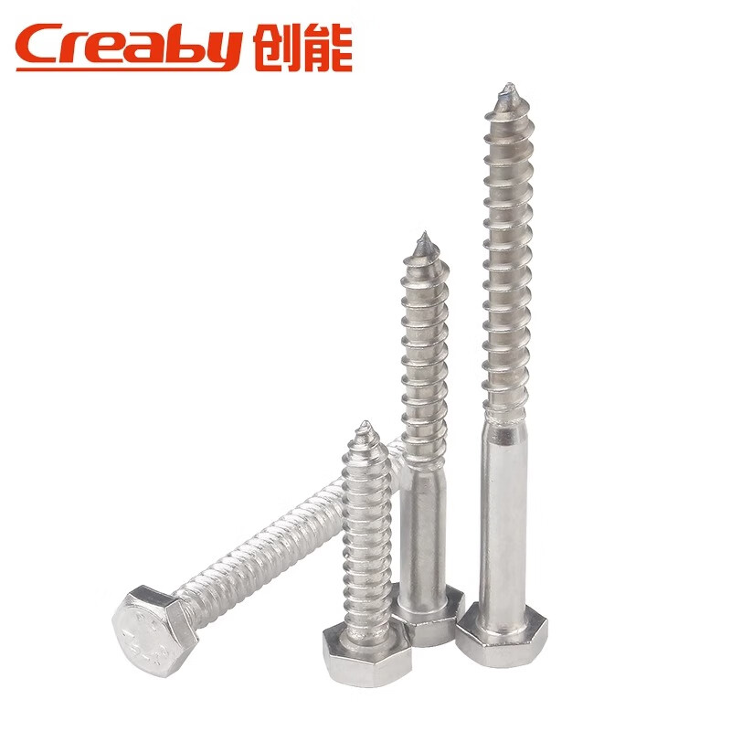 Creaby304 stainless steel external hexagonal self-tapping screws, hexagonal head self-tapping screws, wood screws, M6*80 2 pieces, 304 material