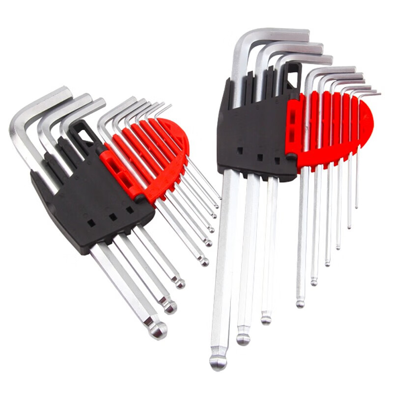 JETECH hexagonal wrench set, hexagonal screwdriver set, ball head hexagonal key, hexagonal set, hardened metric hexagonal wrench, BL-C9 chrome-plated special length, 9 pieces