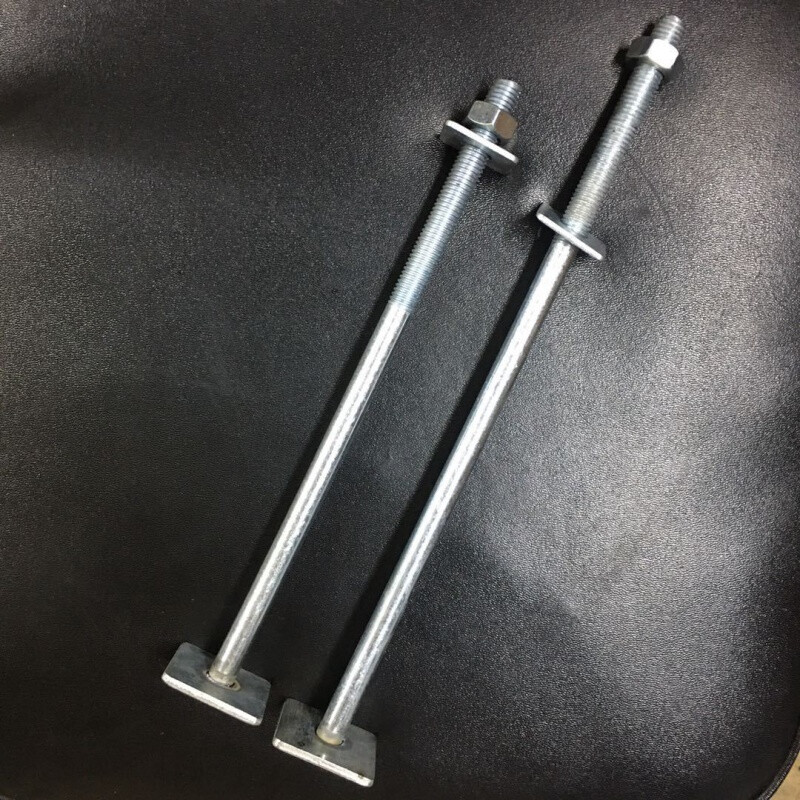 JPHZNB galvanized extended wall screw screw bolt welding extended screw building hanging water heater elevator installation curtain wall M12*150 (with nut + 30 square pad) quantity 6 pieces