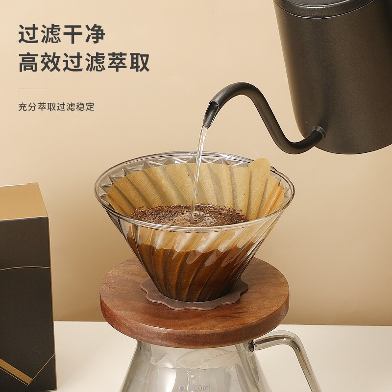 Mongdio Coffee Filter Drip Americano V60 Hand-brewed Coffee Filter V-shaped 2-4 servings original color 100 pieces (7 warehouse delivery)