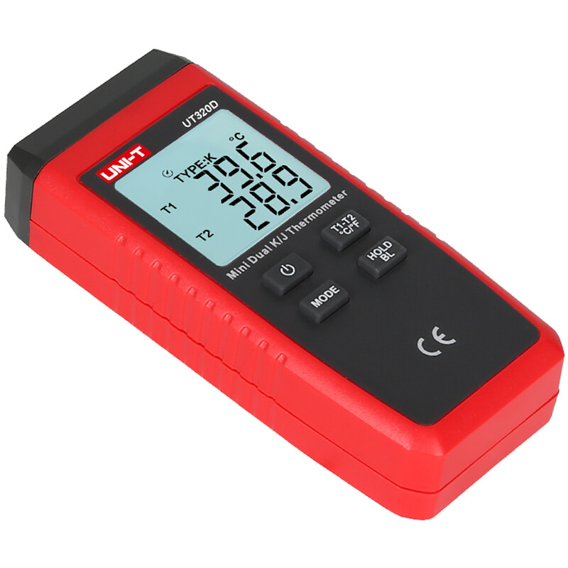 UNI-T UT320D dual-channel thermometer thermometer automatic range small portable industrial digital temperature measurement