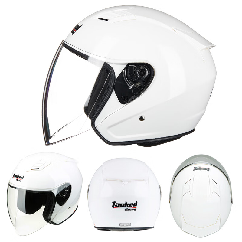 Tank T536 motorcycle helmet half helmet 3C men's and women's sun protection safety helmet white XXL
