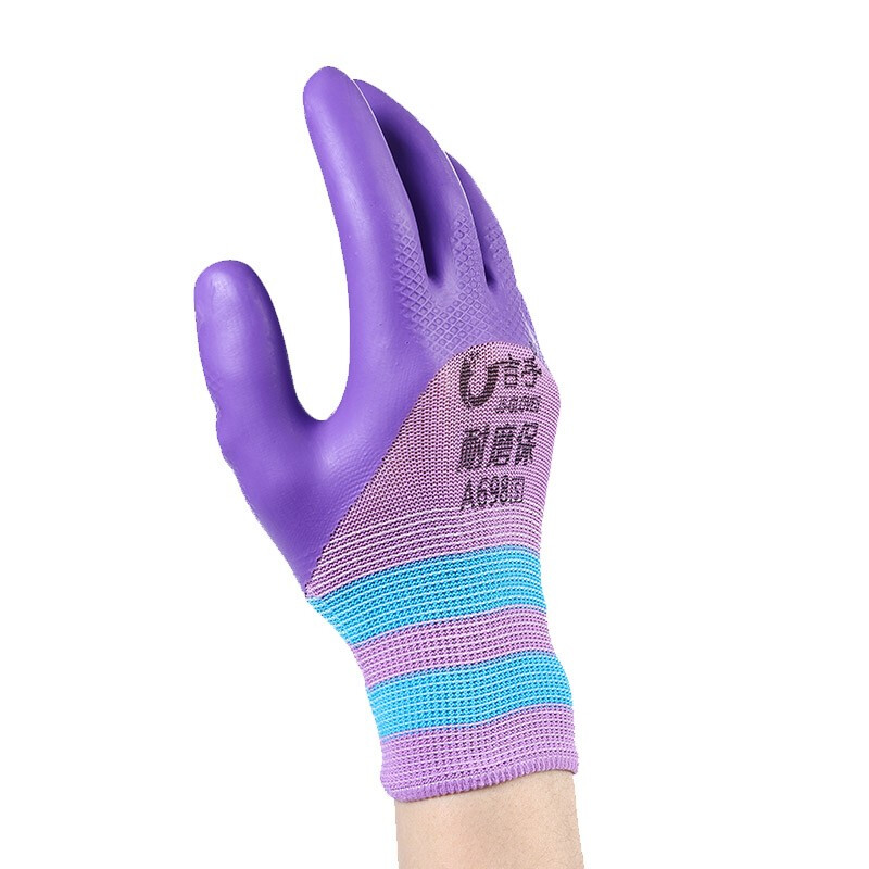 Women's small size Jishou A698 labor protection gloves rubber waterproof, non-slip and breathable construction site labor work Jishou wear-resistant protection A698S 24 pairs free shipping