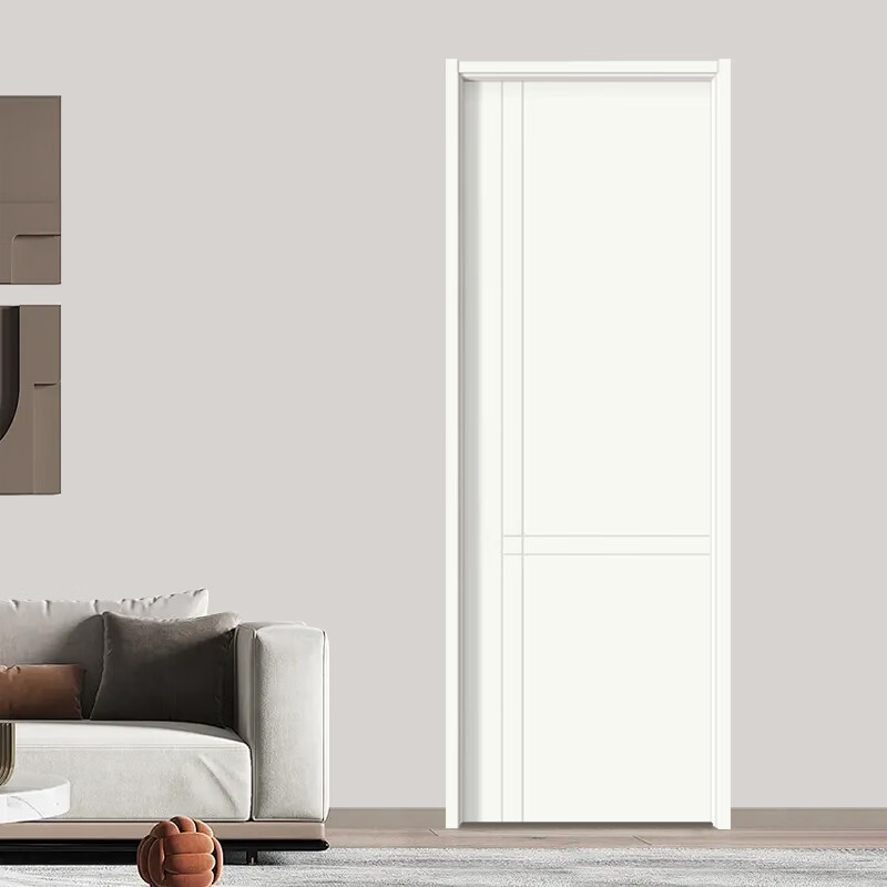 Srock Bedroom Door Ecological Door Paint-Free Door Study Door Living Room Door Interior Door Set Door Solid Wood Composite Spot Customized Modern Simple Cream Wind Saint White Carbon Crystal Door Flat Door Two Horizontal and Two Vertical Styles Honeycomb Filling + Ordinary Lock