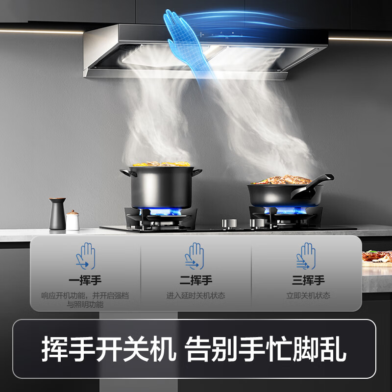 Boss 25 air volume Gemini suction exhaust range hood household European style large suction first level energy efficiency trade-in home installation smoke stove set 65D3S can be used with gas stoves