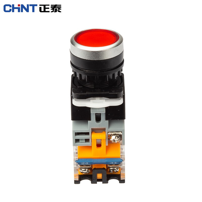 Chint (CHNT) push button switch with lighted self-resetting flat button LAY39B (LA38)-11BND series self-resetting flat button red AC380V