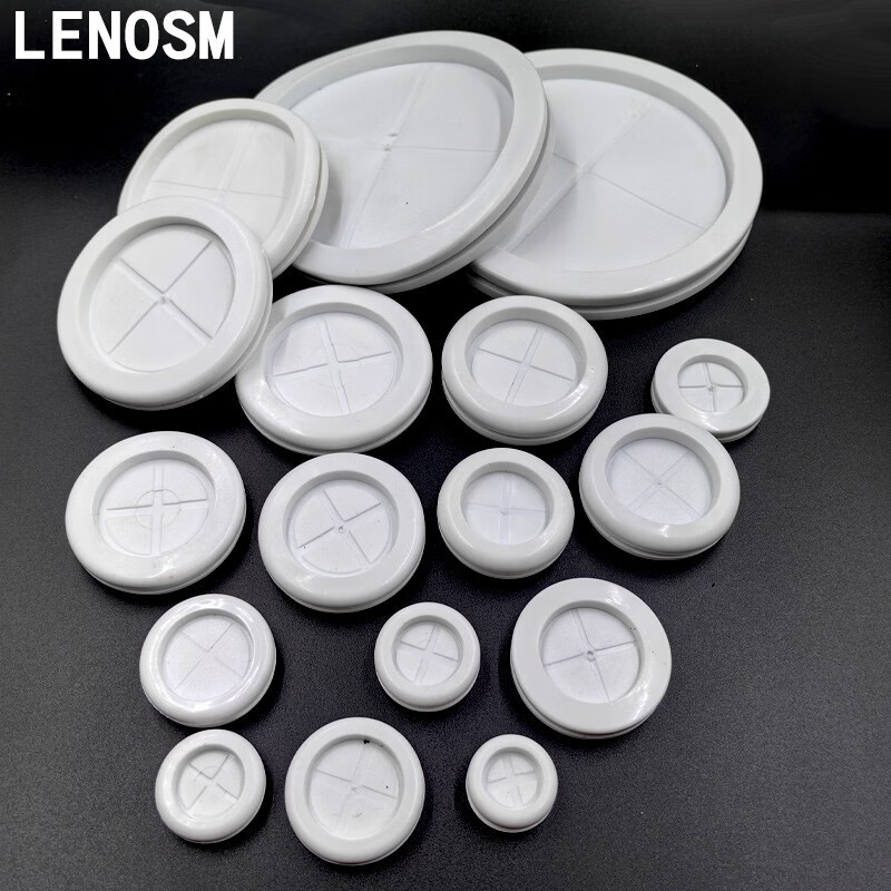 Double-sided environmental protection dust-proof coil round rubber sealing ring outlet loop through coil rubber ring protective sleeve white 60MM (inner diameter 50 plate opening 60) 10 pieces