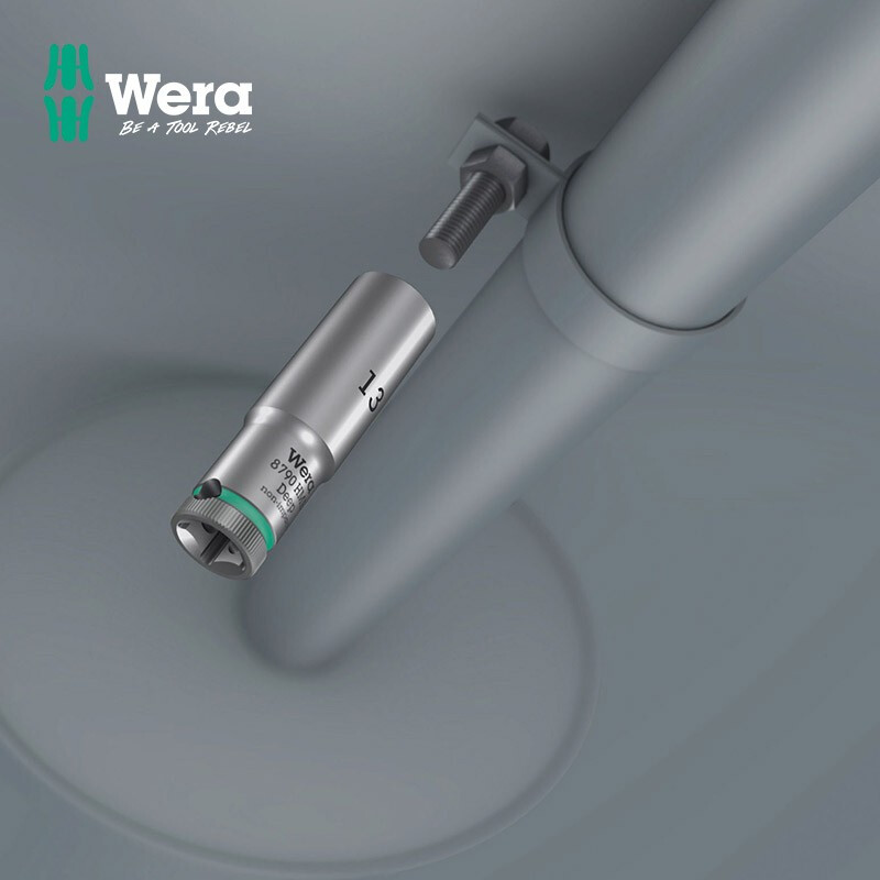 WERA 1/4 external hex socket German 8790 imported auto repair tools Xiaofei deepened extended nut bit set 1/4 extended 10 x50 (05004507001