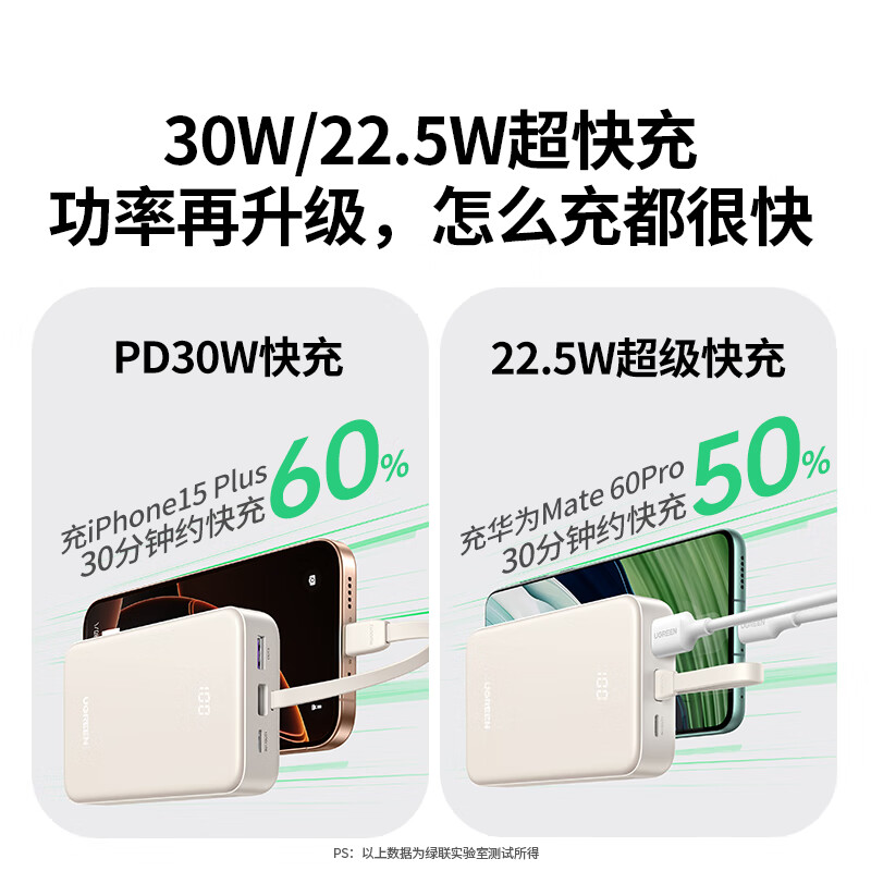 Green Alliance 3C certified, can be used on airplanes, power bank comes with 20000 mAh 30W fast charging, large capacity and compact mobile power supply, suitable for Apple iPhone 17, Xiaomi and Huawei