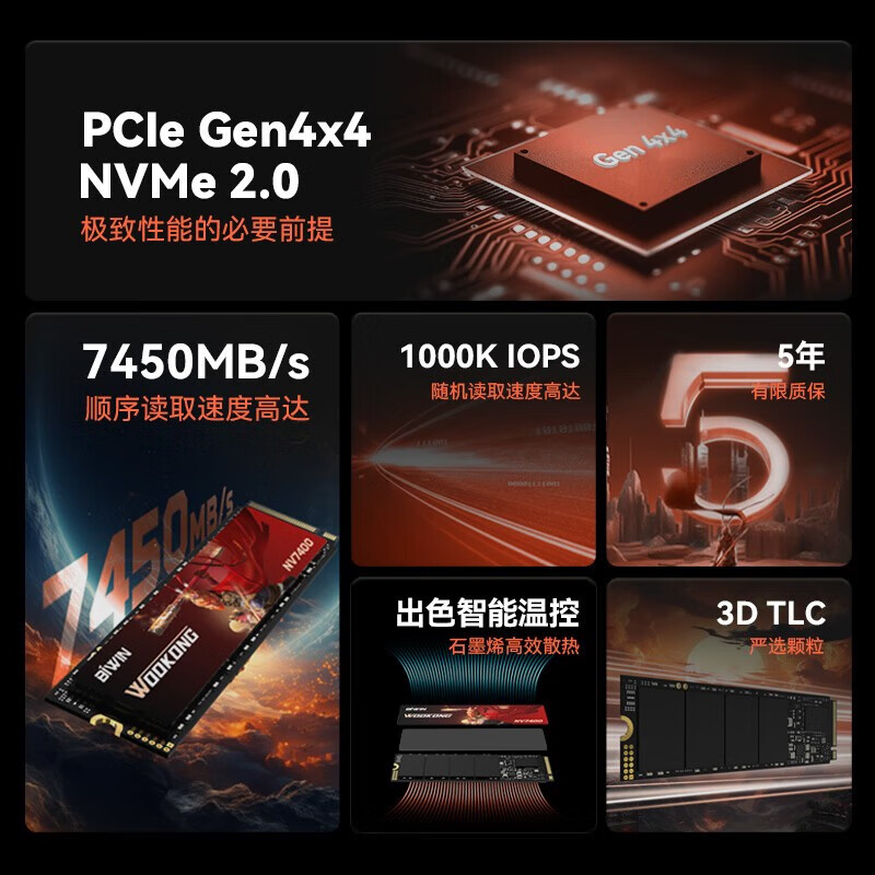 Baiwei Wukong NV7400NV7200 1T2T4T New M2 SSD Acer GM7 Baiwei Wukong NV7400 1T