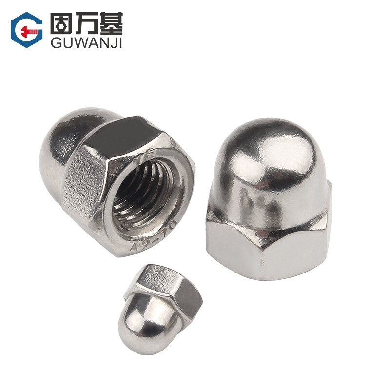 Guwanji 304 stainless steel cap nut cap screw cap with cap nut half round head nut ball head nut national standard 304 material M8 10 pieces