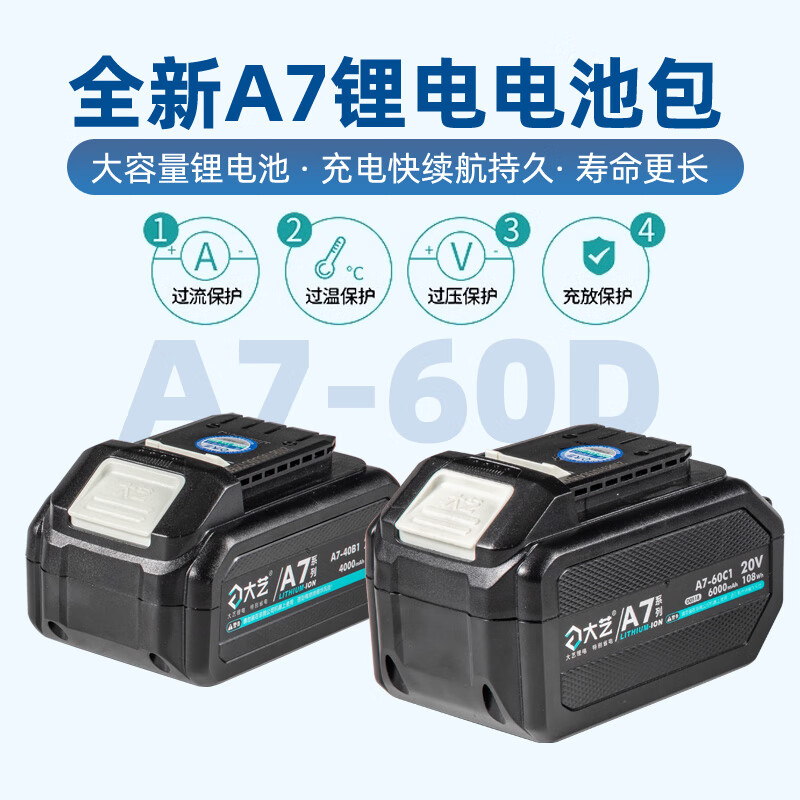 Dayi brushless lithium angle grinder A7-5802/5801 rechargeable household multi-function cutting machine polishing hand sand Dayi original 5801 bare head universal A7 battery