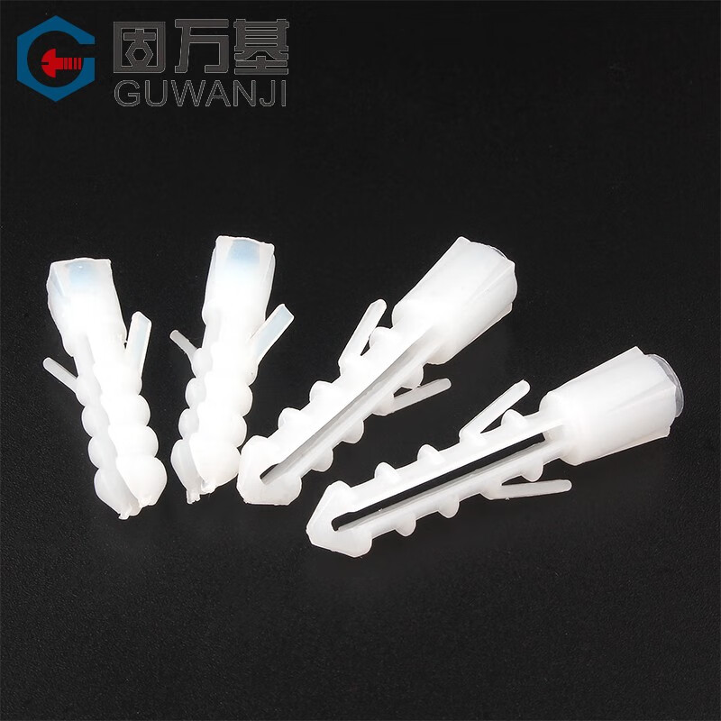 Guwanji plastic expansion tube white nylon fish-shaped rubber plug expansion screw rubber particle expansion bolt anchor wall expansion plug national standard 100 pieces white M6 100 pieces