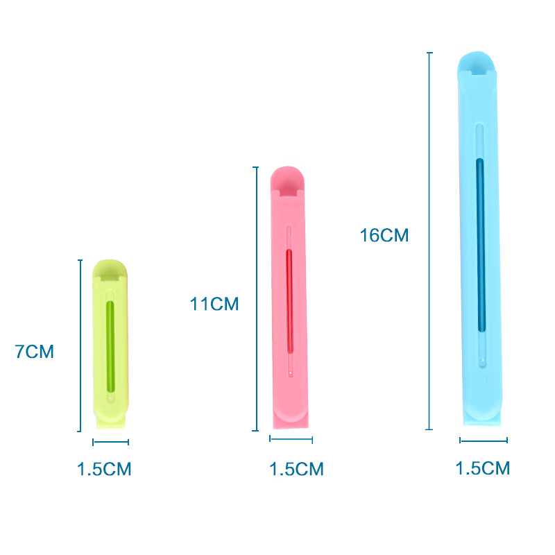 Baijie food sealing clip, food clip, snack sealing clip, kitchen fresh-keeping bag sealer, tea bag clip, 12 pieces