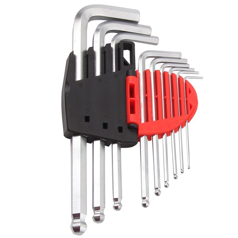 JETECH hexagonal wrench set, hexagonal screwdriver set, ball head hexagonal key, hexagonal set, hardened metric hexagonal wrench, BL-C9 chrome-plated special length, 9 pieces