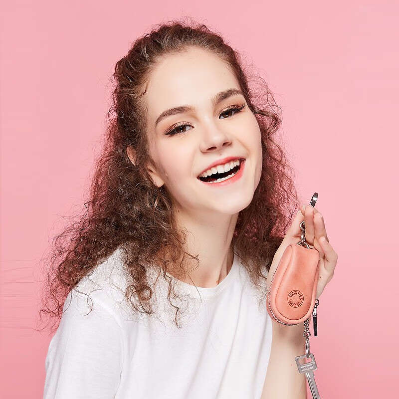 Vanlord ladies genuine leather car key bag first layer cowhide mini Korean cute car key bag red purple