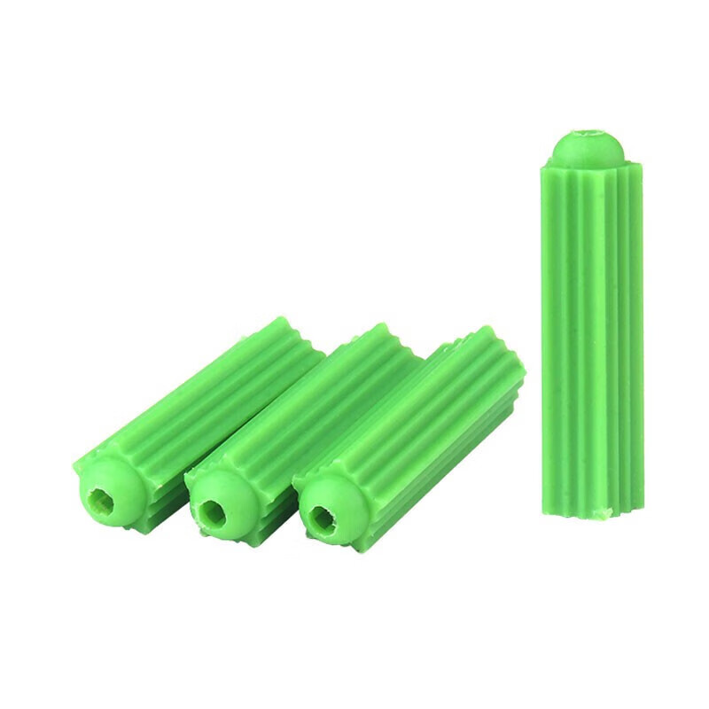 Hasdick Beijing warehouse delivery HKW-213 plastic expansion rubber plug aircraft type rubber screw tube expansion plug green rubber wall plug anchor bolt M6 (1000 pcs/pack)