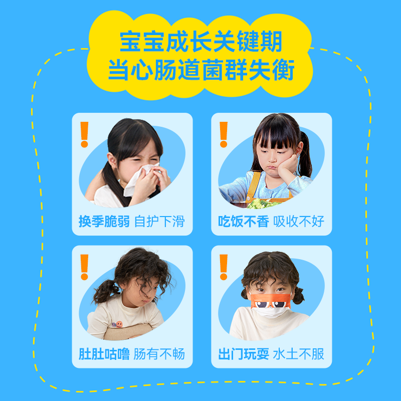 WonderLab Children's Probiotics, Small Yellow Bottle Probiotics, Lactobacilli, Children's Probiotics, scratch code delivery, 2g*10 bottles*3 boxes