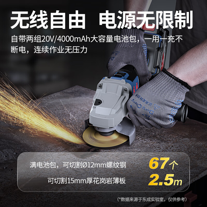 Dongcheng 20V brushless rechargeable angle grinder WSM03-100S lithium battery multifunctional cutting machine grinder polishing machine