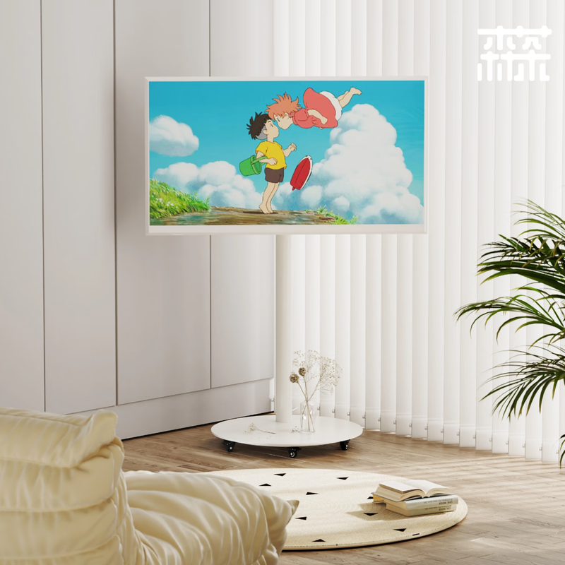 Sencha TV stand can be lifted up and down white floor-standing rack base can be lifted up and down with pitch adjustment with wheels suitable for Hisense Huawei Skyworth TCL Sony 43/55/65/70 inches Toffee TV stand | white version | suitable for 40-70 inches