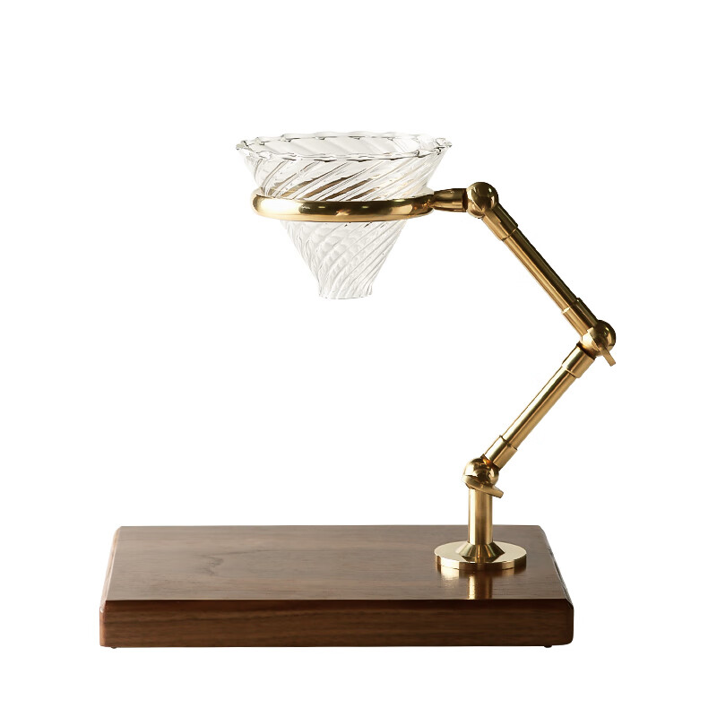 Jiutu creative hand-brewed coffee stand brass solid wood seat coffee filter V60 filter cup coffee appliance joint hand-brewed stand joint style