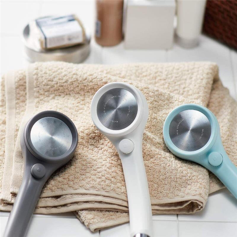 SANEI Japan's original Sanei Sanei fine water shower handheld pressurized water-saving shower head 50% water saving rate simple design PS313-80XA-HA20 with pause button gray