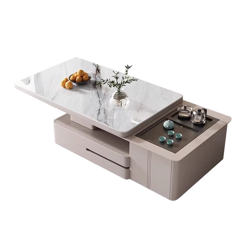 Deting living room coffee table with kettle integrated microcrystalline stone stretching dual-purpose Kung Fu tea table home coffee table TV cabinet 1.2 meters telescopic coffee table tea style fully equipped