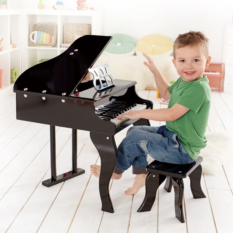 Hape Children's Piano 30-key Mechanical Piano Music Enlightenment Early Education Toy Baby Home Toy Gift for Boys and Girls 30-Key Mechanical Piano Elegant Black 3-12Y