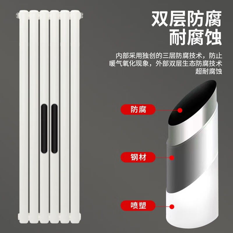 Huilide radiator household steel two-injection water heating radiator radiator wall-mounted central heating natural gas furnace heating 600 in a set of 10 columns