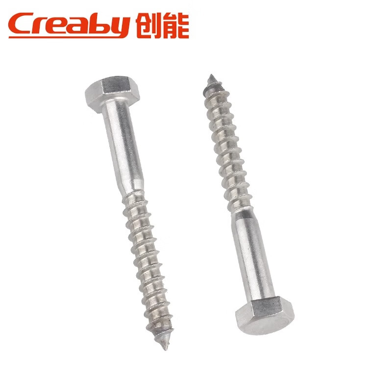 Creaby304 stainless steel external hexagonal self-tapping screws, hexagonal head self-tapping screws, wood screws, M6*80 2 pieces, 304 material