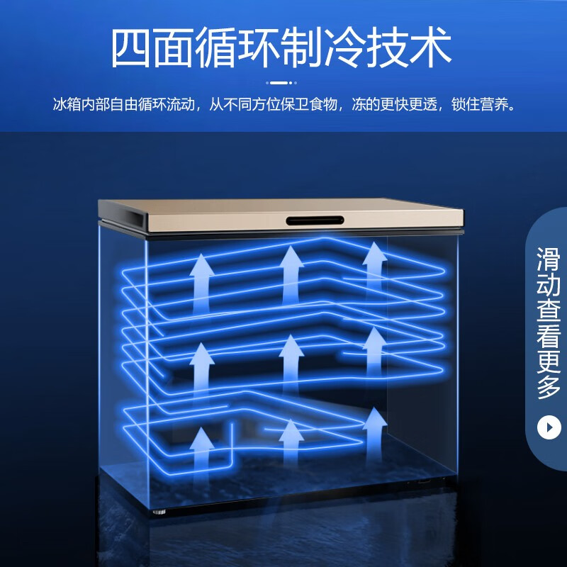 MeiLing 418-liter single-temperature commercial freezer, second-level energy efficiency cryogenic quick-freezing mechanical temperature control BC/BD-418DTX trade-in