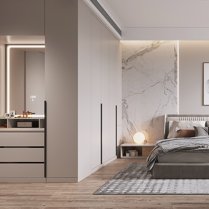 Mag Mag Mag customized wardrobe bedroom cream style corner swing door wardrobe cloakroom custom combination prepayment