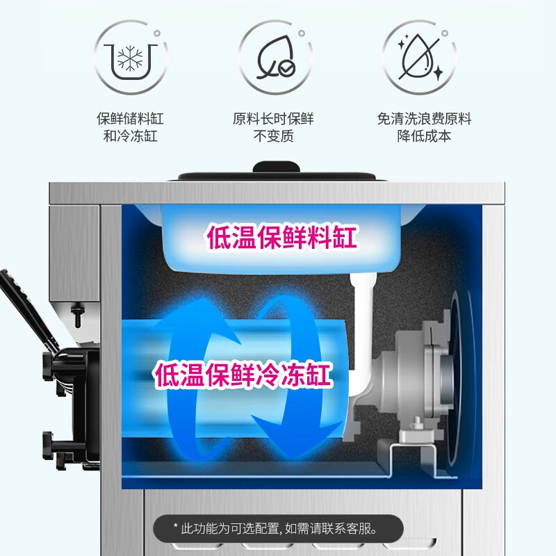 Lecon ice cream machine commercial ice cream machine ice cream machine fully automatic soft ice cream machine desktop vertical cone machine sundae machine upgraded vertical one-click cleaning 250 pieces/hour door-to-door delivery