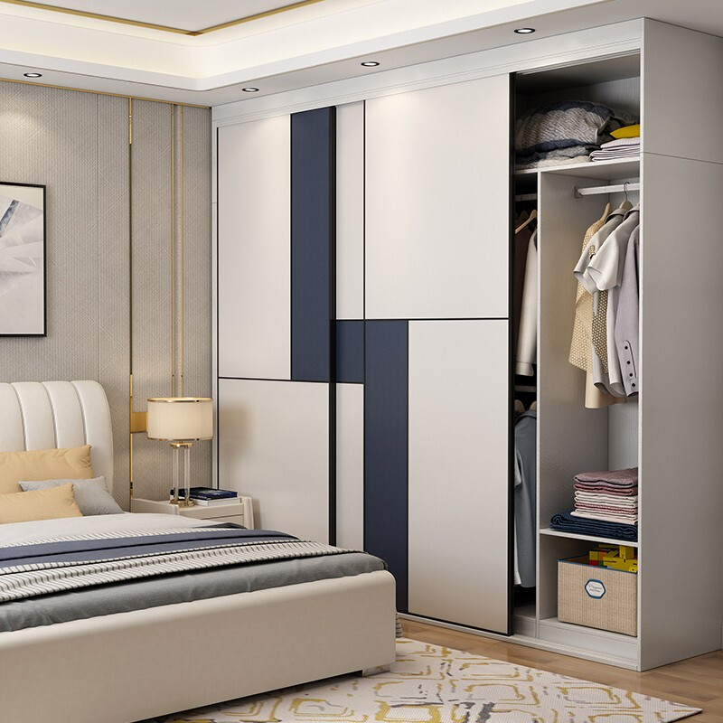 Schneiman whole house customized wardrobe integrated sliding door wardrobe walk-in sliding door bedroom furniture modern simple wardrobe custom-made white cherry (/square meter)