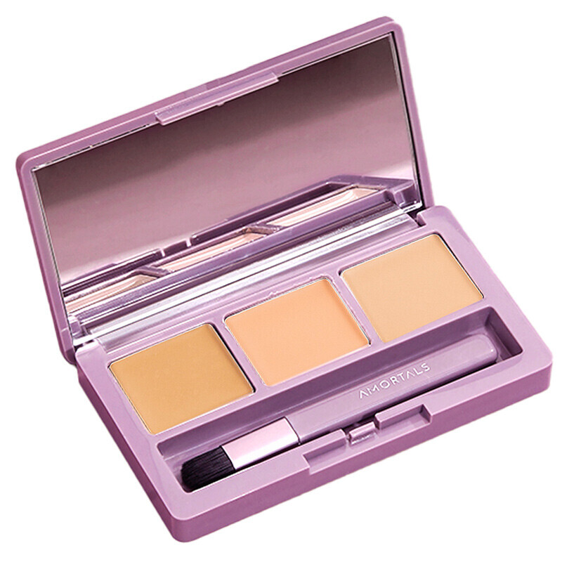 AMORTALS three-color concealer 3.6g, moisturizing and compliant, covering spots, acne marks, tear troughs, dark circles, brightening cream, tattoo cover 01 natural color 3.6g