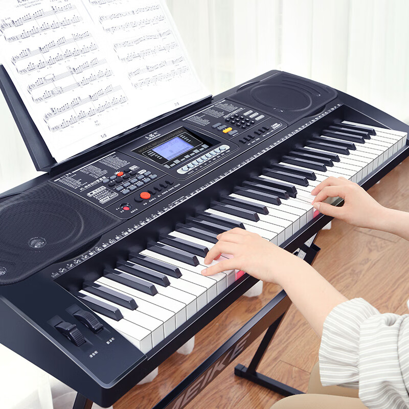 Meirkergr MK-8690 61-key velocity-sensitive piano key multi-functional beginner teaching electronic piano instrument connected to microphone headset U disk mobile phone pad with piano stand