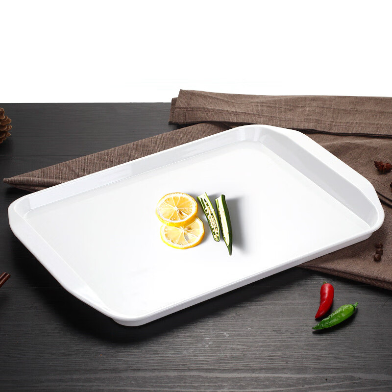 Shiyong commercial melamine binaural tray 17-inch saucer canteen kindergarten self-service square tea tray breakfast tray SY-5004