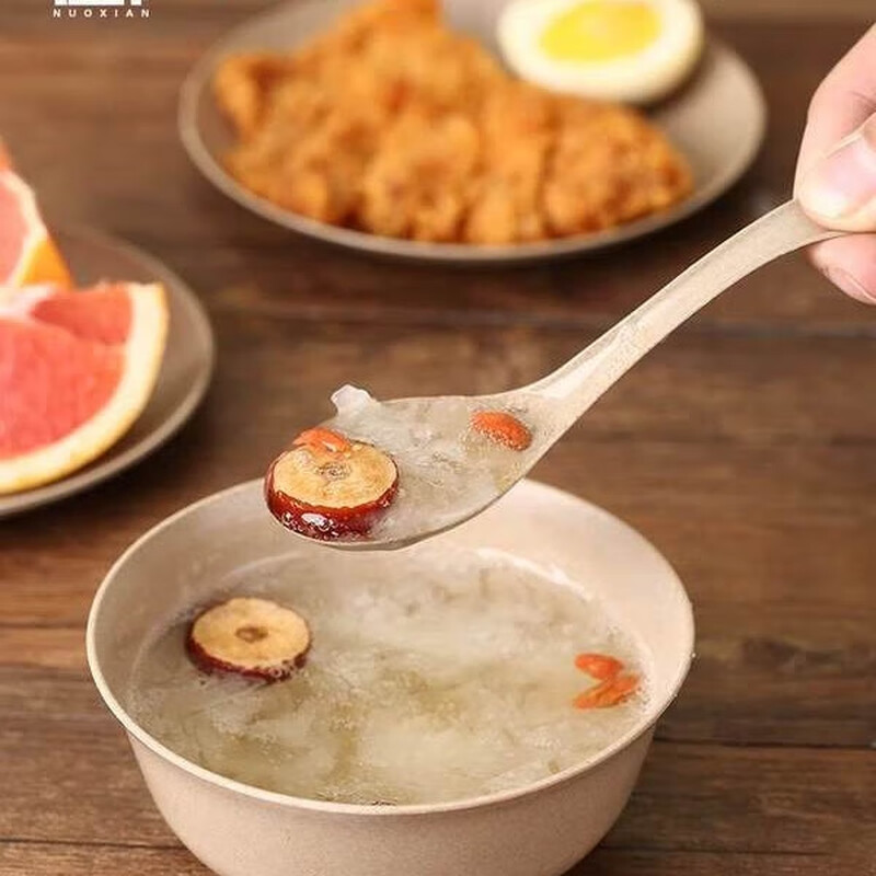 Yuling Disposable Bowl Tableware Set Biodegradable Thickened Four-Five-Piece Rice Husk Food Grade Home Dining Bowls, Chopsticks, Spoons, Dishes, Cups, 25 Rice Husk Bowls, 300ml Hardcover