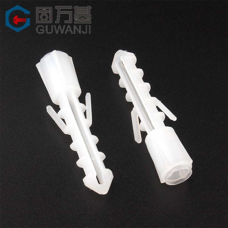 Guwanji plastic expansion tube white nylon fish-shaped rubber plug expansion screw rubber particle expansion bolt anchor wall expansion plug national standard 100 pieces white M6 100 pieces