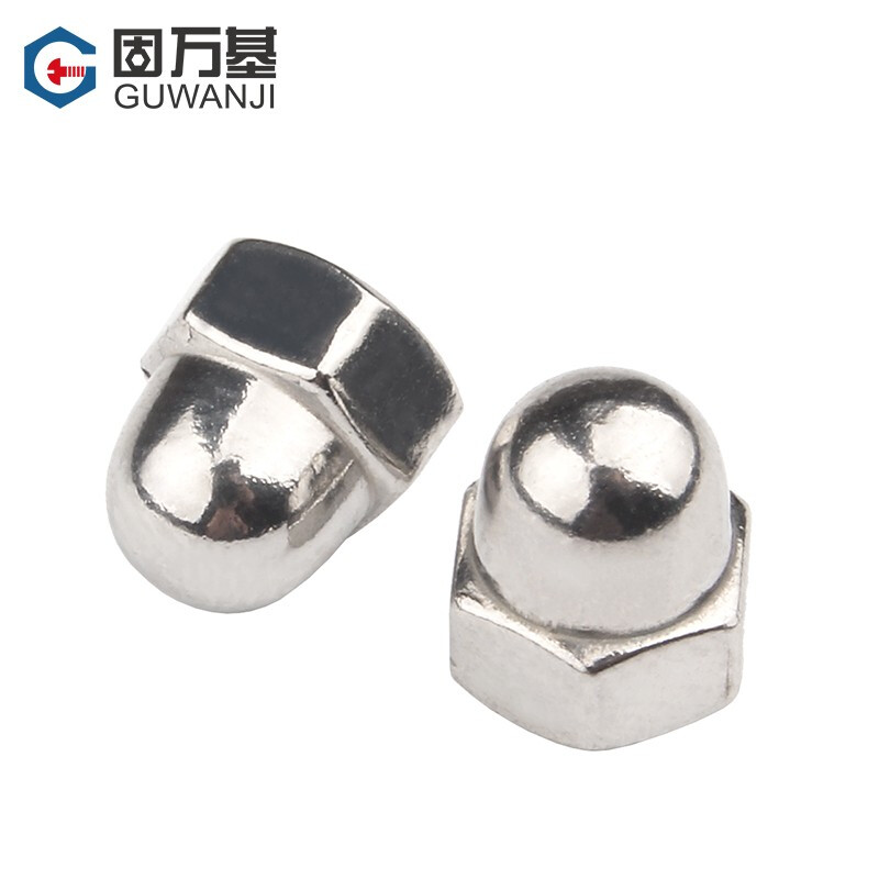 Guwanji 304 stainless steel cap nut cap screw cap with cap nut half round head nut ball head nut national standard 304 material M8 10 pieces