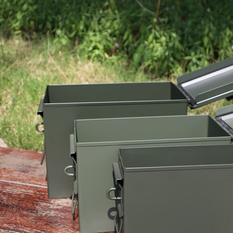 Wilo three-proof metal iron box tool box lock lock lithium battery explosion-proof box sealed box medicine box iron box with lock three-proof iron box small 1 piece outer size 27