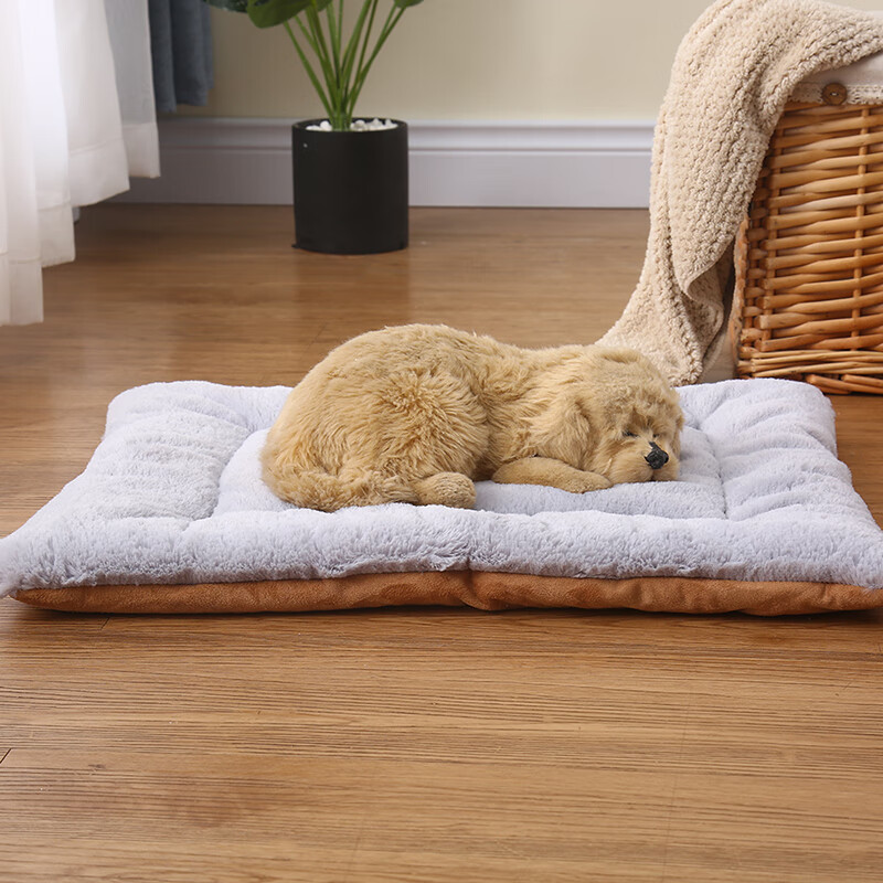 Panda Rabbit Cat and Dog Mat Autumn and Winter Soft Imitation Rabbit Velvet Cat and Dog Mat Cat Nest Dog House Mat Color Random 80cm*60cm