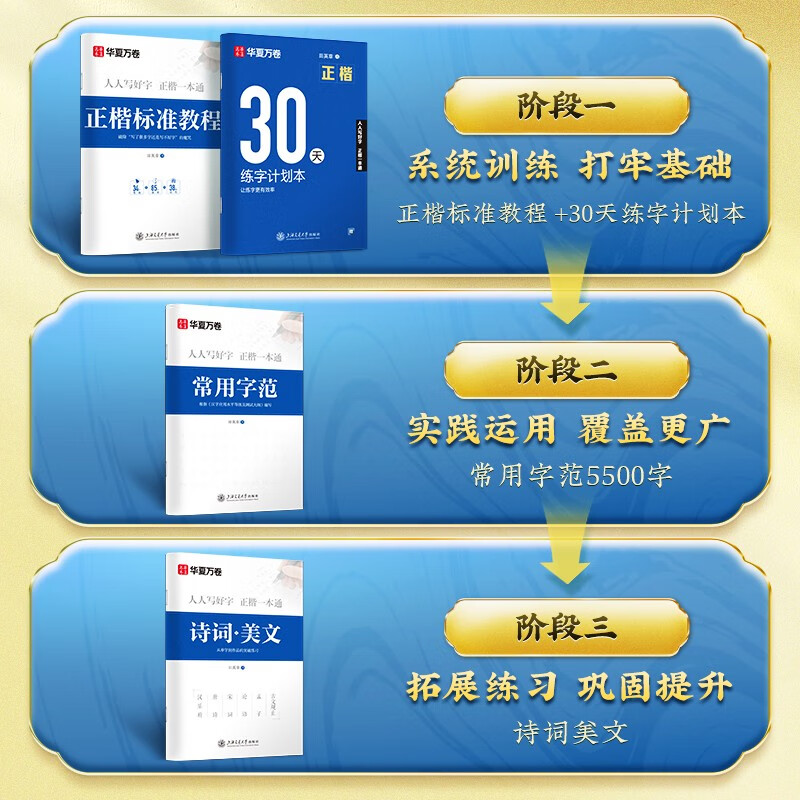 Huaxia Wanjuan practice calligraphy book, Tian Yingzhang's regular script, a comprehensive set of Tang poetry and Song lyrics, 9 sets of regular script introductory pen copybooks for students and adults, college boys and girls, beginners, copying and tracing red civil servant copybooks