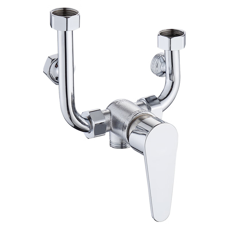 JIEGUAN electric water heater mixing valve hot and cold faucet shower shower surface-mounted large flow U-shaped valve switch special universal large flow stainless steel U-shaped valve + safety valve