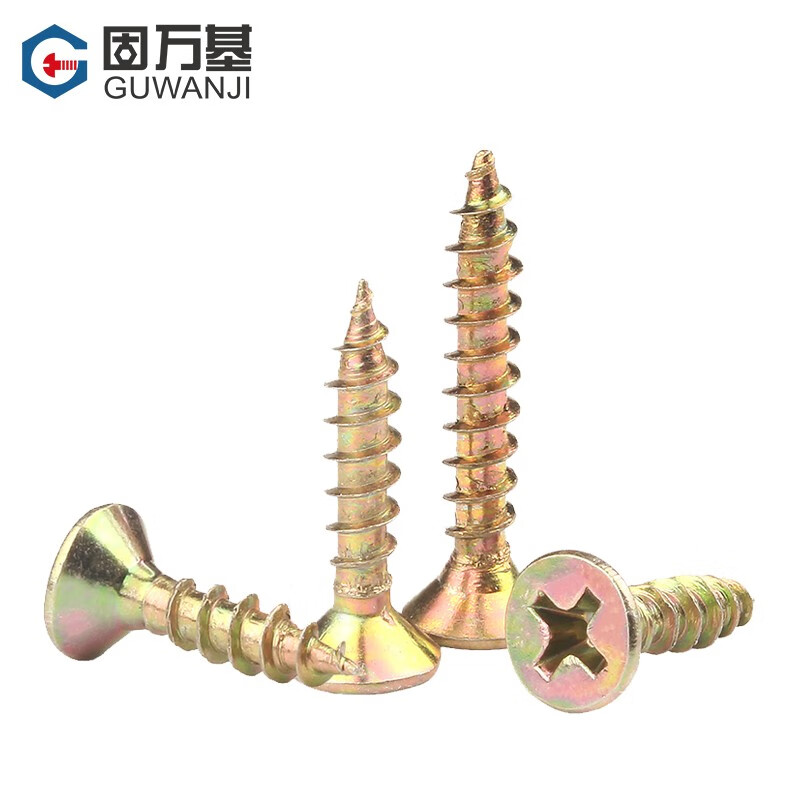 Guwanji Colored Zinc Fiber Nails Plus Hard Dry Wall Nails Cross Flat Head Self-Tapping Screws Countersunk Wood Screws Wallboard Nails Self-Tapping Colored Zinc M4*35-1kg Pack About 250 PCs