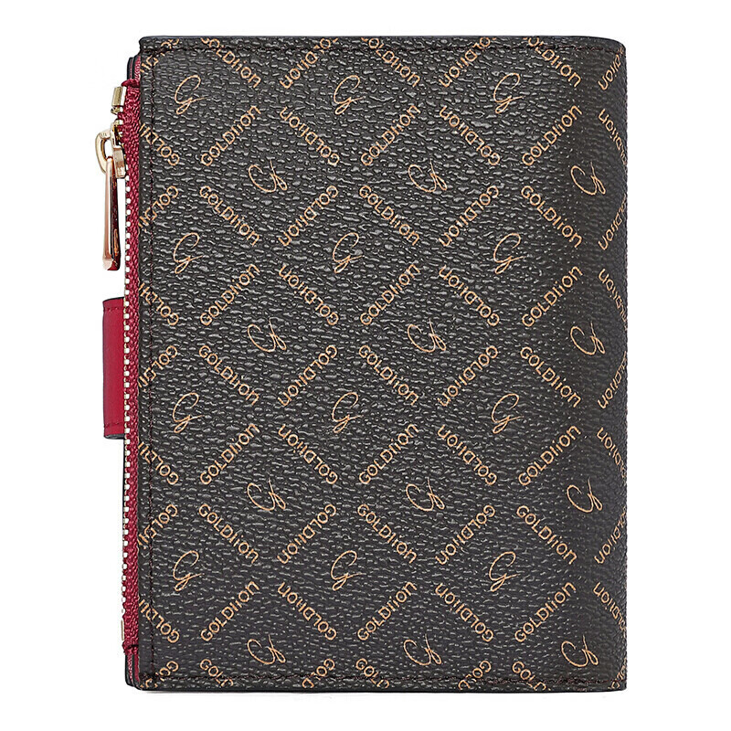 Goldlion Women's Wallet Women's Short Simple Vertical Coin Purse Gift Box New Year's Gift