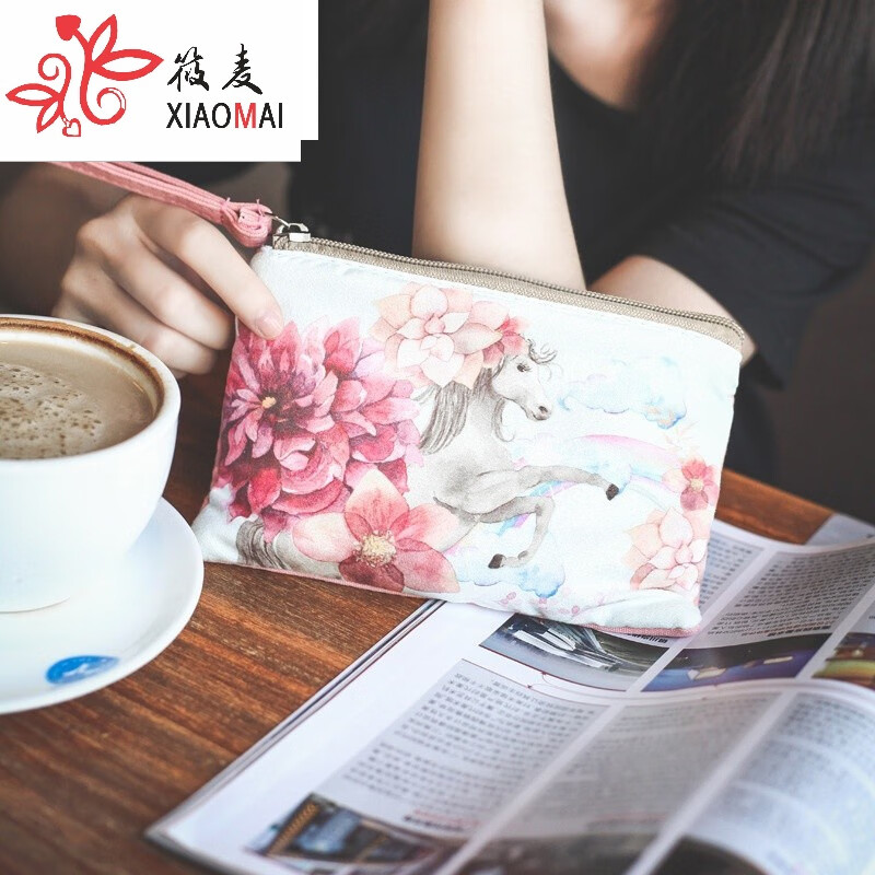 Mobile Coin Purse Women's Clutch Fabric Wallet Retro Literature Forest Small Clutch Cotton Linen Canvas Long Small Bag Lq Color Light Summer