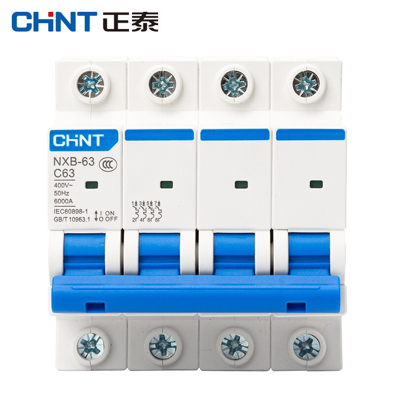 Chint (CHNT) NXB-63-4P-C63 air switch household overload air switch DZ47 upgraded small circuit breaker 4P 63A