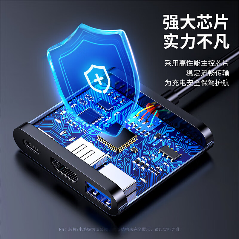 Biaz Type-C to HDMI/USB3.0/PD docking station Apple computer converter macbook adapter mobile phone to projector display docking station USB-C breakout