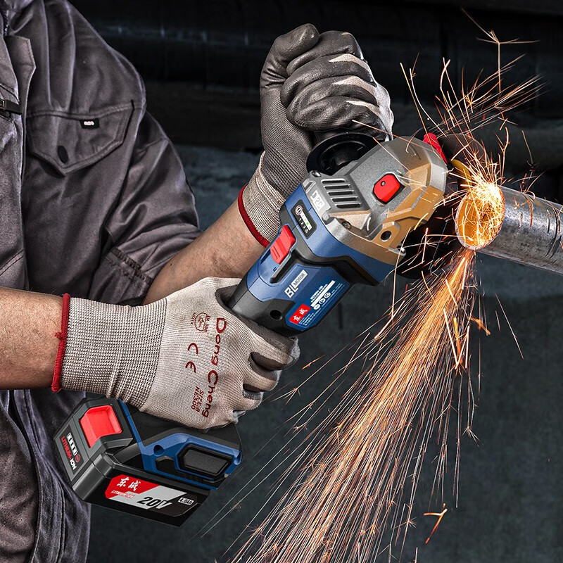 Dongcheng Charging is a brushless fine handle angle grinder, 20V lithium battery angle grinder, speed-adjustable multi-functional cutting and grinding machine DCSM04-100 (Z type) bare metal